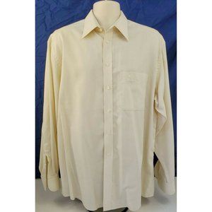 Jack Lipson Men's Dress Shirt Long Sleeve 17L Ivory Cotton Off White Dry Cleaned